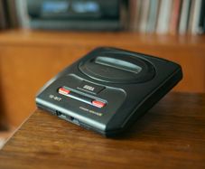 Sega Megadrive 2 with games