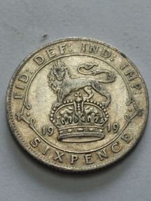 1919 silver sixpence