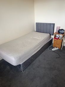 Single Bed Base, Mattress and Headboard
