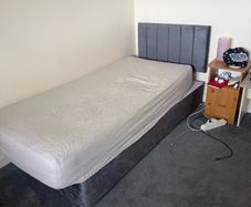 Single Bed Base, Mattress and Headboard