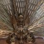 Vintage Brass Fireplace Screen Fan Gargoyle Peacock Griffin Image 3