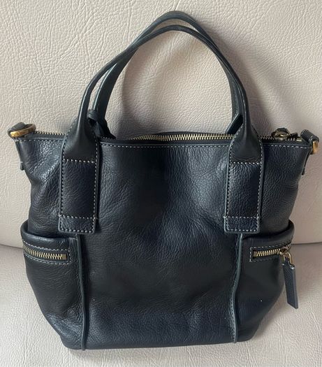 Fossil black leather handbag