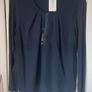 top Bnwt navy chiffon & embelished front sunwear brand European brand size 38 Image 3
