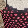 Black with pink lips cami top size 20 Postage included Image 2