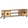 TV Cabinet 130x30x39 cm Solid Mango Wood Image 9