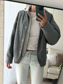 RIVER ISLAND grey wool bomber jacket
