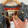 Zara faux sherling grey open coat with chain closure Image 4
