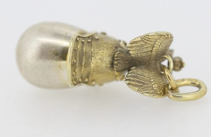 Faberge silver gilt egg form pendant circa 1908