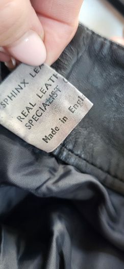 Vintage black genuine SPHINX leather pegged style high waisted pants with side and back pockets  14UK - Fit (12-14UK)