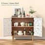 Wood Carving Sideboards for Living Room Cabinets Vintage Hollow Buffet Accent Cabinet with Adjustable Shelf, Magnetic Closure, Cupboard for Kitchen, Dining Room, Hallway 80 x 35 x 78 cm Image 2