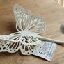 2 x New Lovely 3D Cream Butterfly Hooks Pierced Metal Image 6