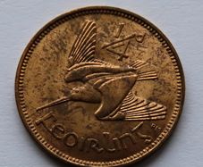 Ireland 1966 UNC Farthing 60 years old Irish 1/4 d Feoirling coin