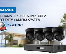 SANNCE 8CH 1080N DVR CCTV System 4pcs 1080P Dome Security Cameras IR Indoor Waterproof Outdoor Video Surveillance CCTV Kit