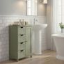 Bathroom Storage Cabinet with Drawers Muted Sage Green Image 5