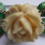 Vintage 1930's Marcasite - Sterling - Enamel Rose Brooch Image 2