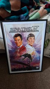 Autographed star trek 4 poster William Shatner