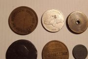 Vintage Token &amp; Coin Collection - Shell Beetle, Hairdressing Tally, Arcade Tokens