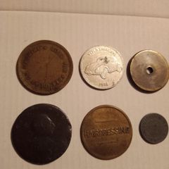 Vintage Token & Coin Collection - Shell Beetle, Hairdressing Tally, Arcade Tokens