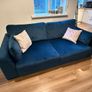 DFS Navy Plush Sofa Image 3