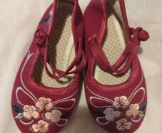 Toddler Girls Traditional Chinese Style Embroidered Shoes, Size 28