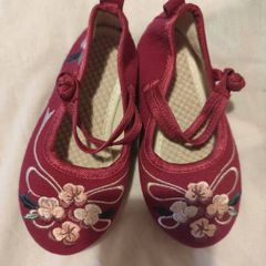 Toddler Girls Traditional Chinese Style Embroidered Shoes, Size 28