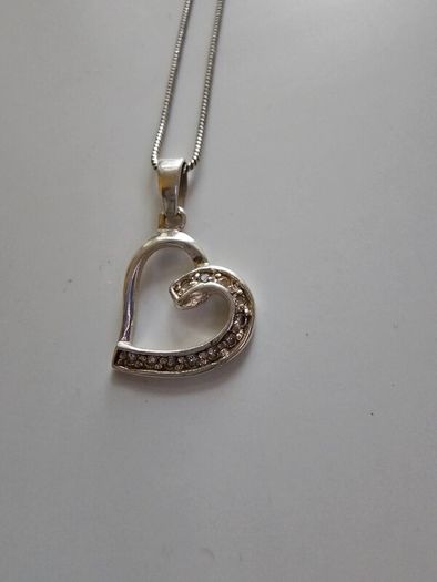 Sterling Silver Heart Necklace With Cubic Zirconia