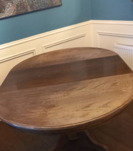 Round solid wood table