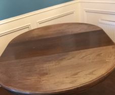 Round solid wood table