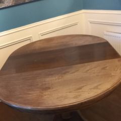 Round solid wood table