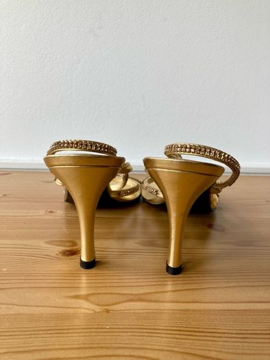 Ecoral special occasion gold leather heels 7/40