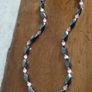 Beautiful Non-Magnetic Hematite and Pink Cat's Eye Necklace Image 5