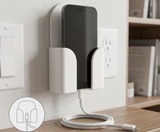Wall-mounted phone holder