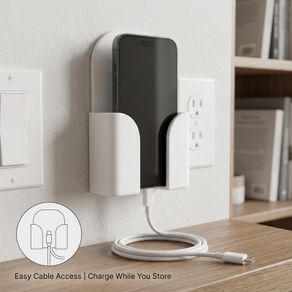 Wall-mounted phone holder