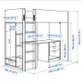 Ikea Loft Bed, Mattress, Desk, Wardrobe. Image 5