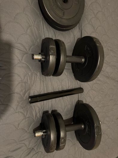 15kgs Vinyl Dumbbells set and ankle resistant  bands