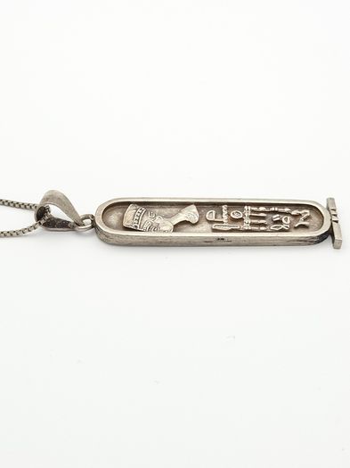 Vintage 925 Sterling Silver Egyptian Pharaoh Necklace