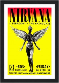 Nirvana Rds Dublin 1994 Framed Poster