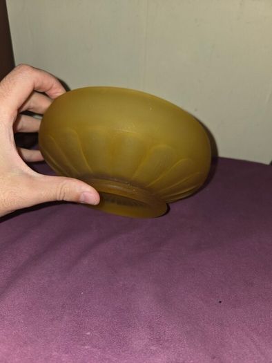 Art Deco Frosted Amber Glass Bowl