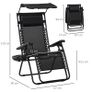 Folding Zero Gravity Sun Lounger, with Sun Canopy Image 2