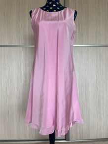 Pink Satin Frill Dress
