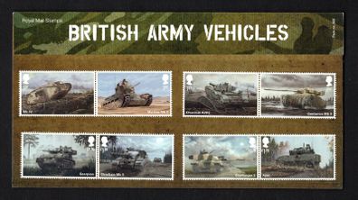 2021 Great Britain British Army Vehicles Commemorative Stamps and Miniature Sheet Presentation Pack