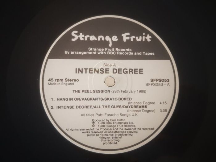 Intense Degree - Peel Session Strange Fruit Thrash LP