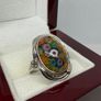 Silver Stunning Vintage 925 Silver & Murano Millefiori Glass Ring Image 6