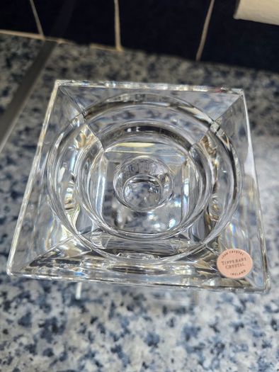 Crystal candle pillar with candle