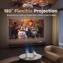 Mini Projector 1080P FHD 4K Supported, Portable Projector with Android 11 OS, WiFi 6 & Bluetooth 5.0, 300 ANSI Lumens, Auto Vertical Keystone, HiFi Speaker for Home Entertainment Image 6