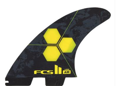 FCS II Large AM Performance Core Five Surfboard Fin Set - Yellow