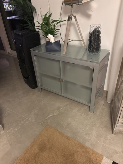 unit /sideboard metal and glass