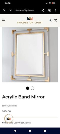 Shades of Light Gold & Clear Acrylic Statement Mirror
