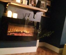 Floating electric fire with heat
