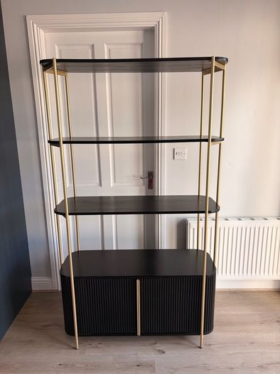 EZ Living Black & Gold Bookcase / Display Unit